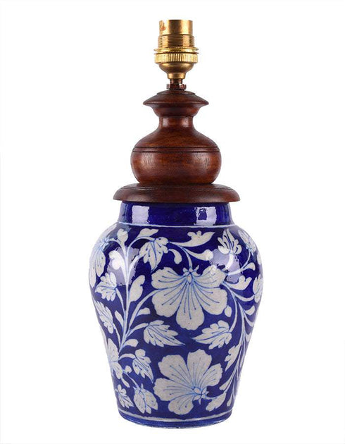 Blue Pottery Handiya Lamp (Without Lampshade)